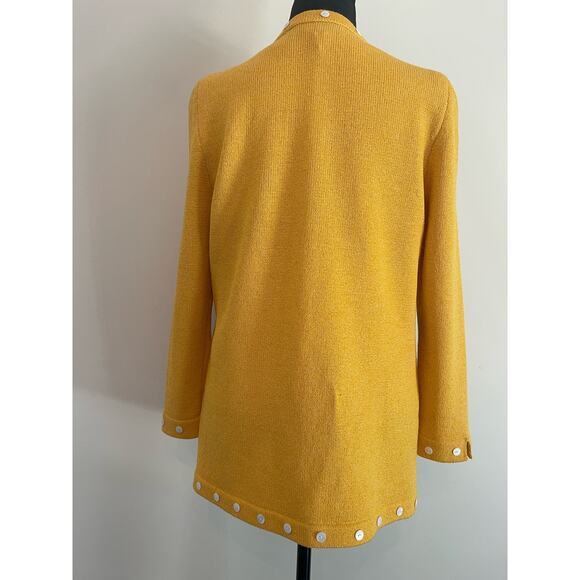 J.S.S knit wear jacket 2 pcs suit Sm yellow black cream button detail classic - Picture 8 of 16